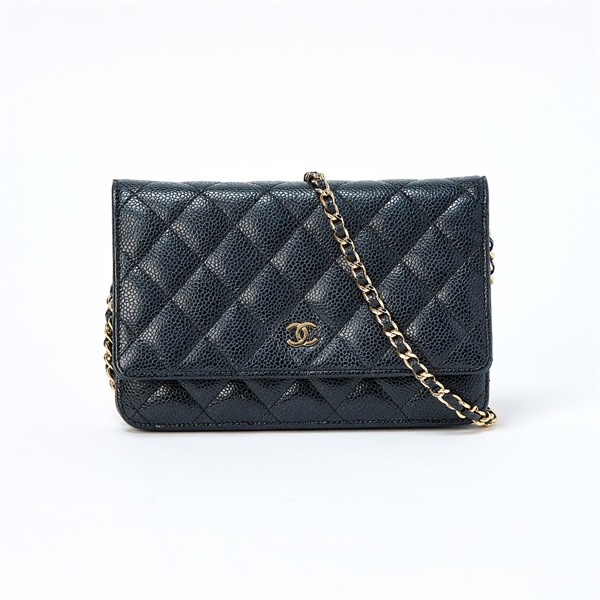 CHANEL マトラッセ チェーンウォレット 2018年頃 ショルダーバッグ ブラック ゴールド キャビアスキン