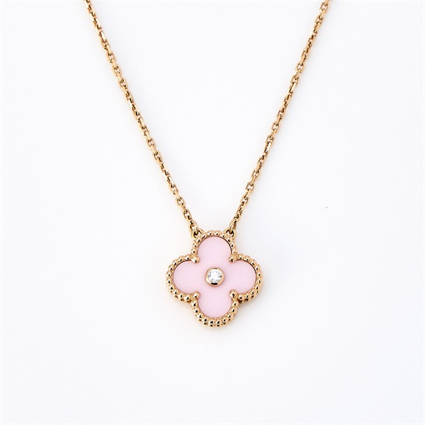 Van Cleef & Arpels ヴィンテージ アルハンブラ ネックレス ピンクゴールド ピンク 750PG セーブル