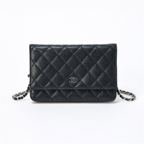 CHANEL マトラッセ マトラッセ チェーンウォレット 2015年 ショルダーバッグ ブラック シルバー キャビアスキン