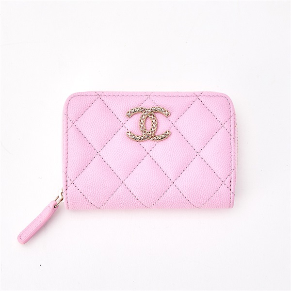 CHANEL マトラッセ ココマーク 2021年 コインケース ピンク ゴールド キャビアスキン