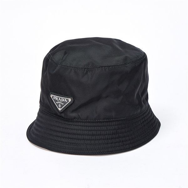 PRADA トライアングル ハット L RN98339-CA.34767 ブラック テスート コットン
