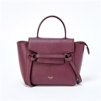 CELINE ベルトバッグピコ ショルダーバッグ レッド ゴールド レザー