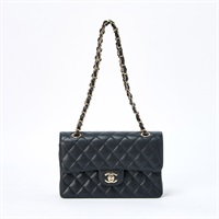 CHANEL マトラッセ ダブルフラップダブルチェーン 23 2019年 ショルダーバッグ ブラック ゴールド キャビアスキン