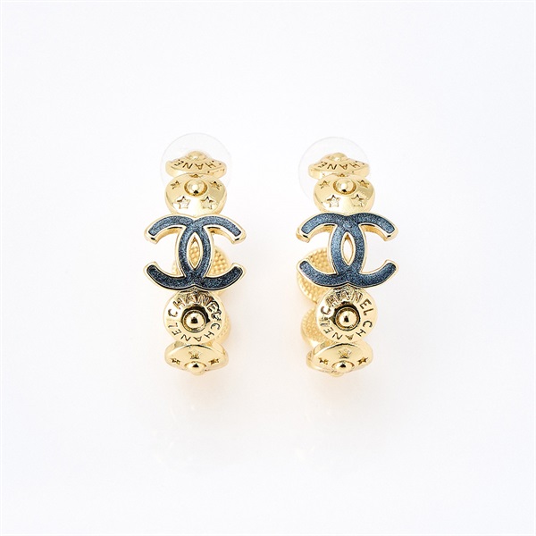 CHANEL ココマーク ピアス ブラック ゴールド GP