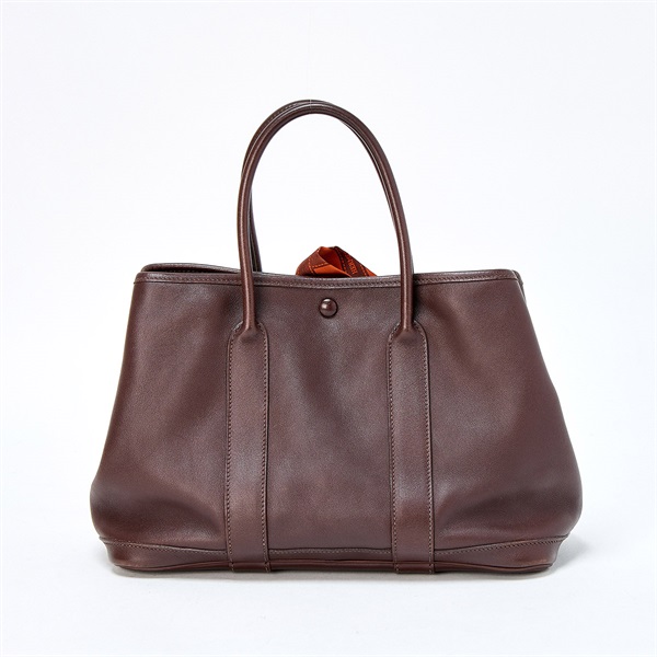 HERMES ガーデンパーティ ツイリーTPM 2005年 □I ハンドバッグ ハバナ シルバー ヴォースイフト