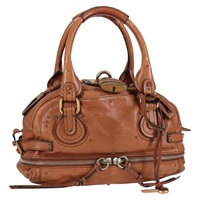 Chloe パディントン ハンドバッグ ブラウン ゴールド レザー