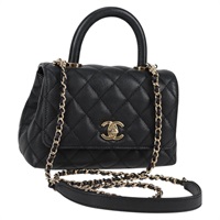 CHANEL マトラッセ ココハンドル XXS 2021年 ハンドバッグ ブラック ゴールド キャビアスキン