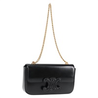CELINE トリオンフ ショルダーバッグ ブラック ゴールド レザー