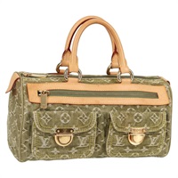LOUIS VUITTON ネオスピーディ モノグラムデニム ハンドバッグ M95215 リケン ゴールド デニム