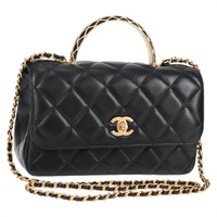 CHANEL マトラッセ 2WAYハンドバッグ トップハンドルバッグ 2021年 ショルダーバッグ ブラック ゴールド ラムスキン
