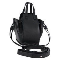 LOEWE ハンモック ミニドローストリング ショルダーバッグ ブラック シルバー レザー