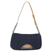 Christian Dior マリスパール ワンショルダーバッグ ショルダーバッグ インディゴブルー ベージュ シルバー シルバー デニム