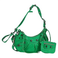 BALENCIAGA ルカゴール XS ショルダーバッグ ネオングリーン シルバー レザー