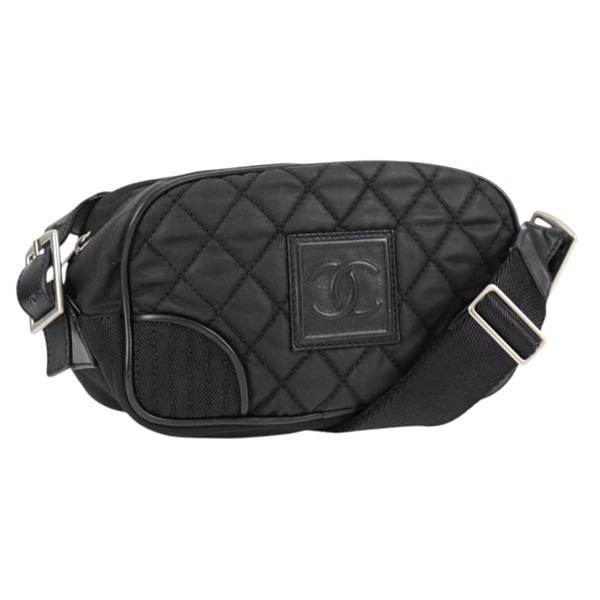 CHANEL ココマーク スポーツライン 2007年 ショルダーバッグ ブラック シルバー キャンバス