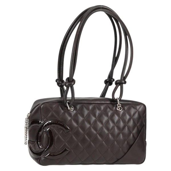 CHANEL カンボン ボストン 2006年 トートバッグ ブラウン ラムスキン
