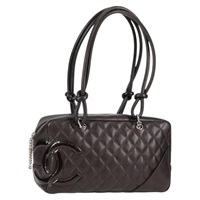CHANEL カンボン ボストン 2006年 トートバッグ ブラウン ラムスキン