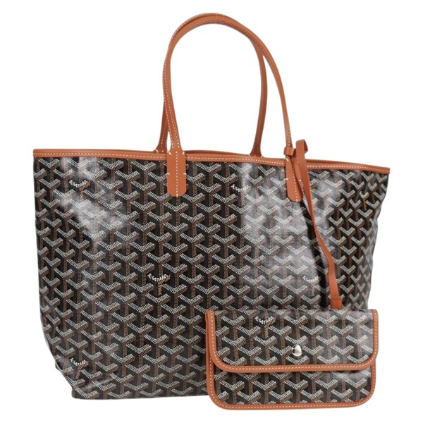 GOYARD サンルイ PM トートバッグ ブラウン ブラック シルバー PVC