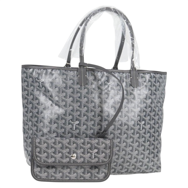 GOYARD サンルイ PM トートバッグ グレー シルバー PVC
