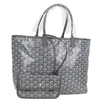 GOYARD サンルイ PM トートバッグ グレー シルバー PVC