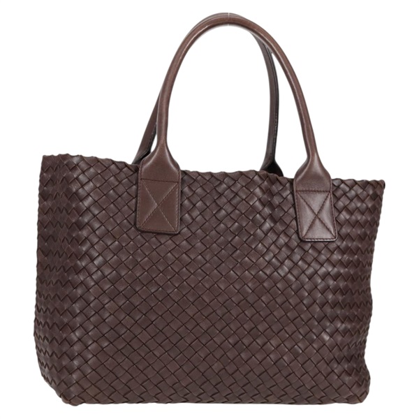 BOTTEGA VENETA イントレチャート カバPM トートバッグ ブラウン ゴールド レザー