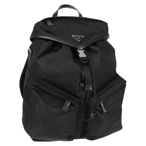 PRADA RE-NYLON トライアングル バックパック ブラック シルバー テスート