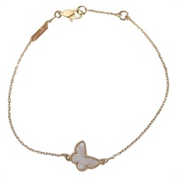 Van Cleef & Arpels スウィート アルハンブラ パピヨン ブレスレット イエローゴールド ホワイト 750YG マザーオブパール