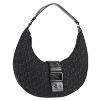 Christian Dior ストリートシック トロッター ショルダーバッグ ブラック シルバー キャンバス