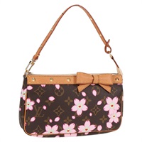 LOUIS VUITTON ポシェットアクセソワール ショルダーバッグ M92006 ブラウン ピンク ゴールド PVC