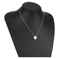 Van Cleef & Arpels ヴィンテージ アルハンブラ ネックレス ホワイトゴールド ホワイト 750WG マザーオブパール
