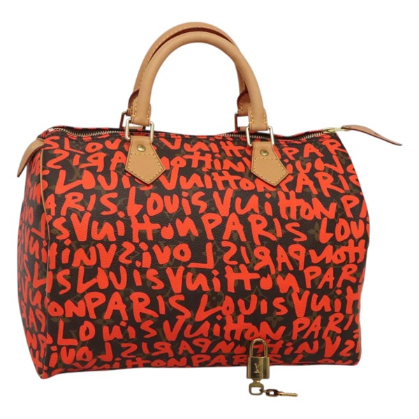 【原宿店限定】ルイ・ヴィトン LOUIS VUITTON スピーディ30 ハンドバッグ モノグラムグラフィティ オレンジ M93705 レディース BD1094AM