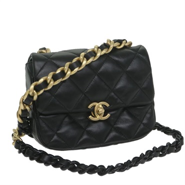 【原宿店限定】シャネル CHANEL ショルダーバッグ マトラッセ ターンロック チェーン ラムスキン ブラック レディース ar11105AM