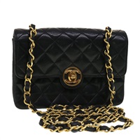 【原宿店限定】シャネル CHANEL ショルダーバッグ ミニマトラッセ チェーン ラムスキン ブラック レディース 42862AV
