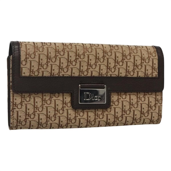 【原宿店限定】クリスチャンディオール Christian Dior 財布 トロッターキャンバス ベージュ シルバー レディース yk17562V