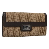 【原宿店限定】クリスチャンディオール Christian Dior 財布 トロッターキャンバス ベージュ シルバー レディース yk17562V