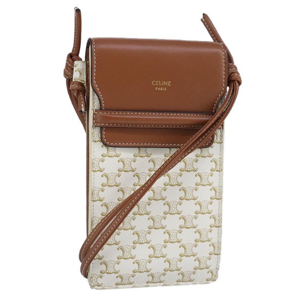 【原宿店限定】セリーヌ CELINE ポーチ トリオンフ ショルダー PVC ホワイト レディース 101049M