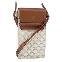 【原宿店限定】セリーヌ CELINE ポーチ トリオンフ ショルダー PVC ホワイト レディース 101049M