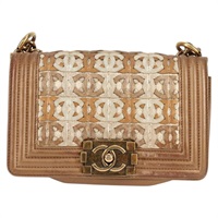 【原宿店限定】シャネル CHANEL ショルダーバッグ ココマーク ボーイシャネル チェーン レザー ゴールド レディース PP551V
