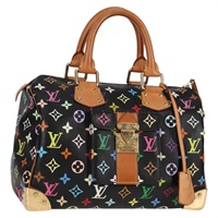【原宿店限定】ルイ・ヴィトン LOUIS VUITTON スピーディ30 ハンドバッグ モノグラム・マルチカラー ブラック M92642 レディース 115221V