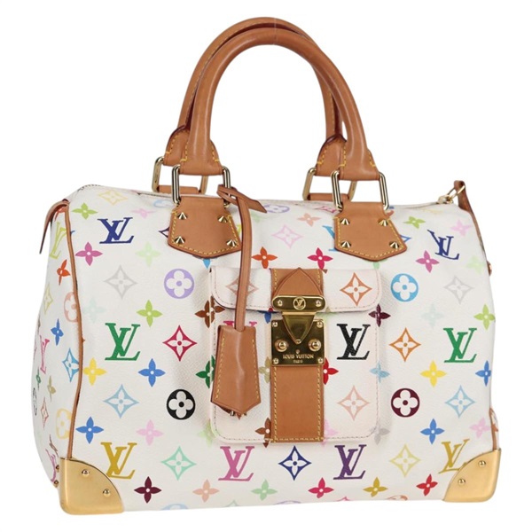 【原宿店限定】ルイ・ヴィトン LOUIS VUITTON スピーディ30 ハンドバッグ モノグラム・マルチカラー ホワイト M92643 レディース 118954V