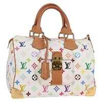 【原宿店限定】ルイ・ヴィトン LOUIS VUITTON スピーディ30 ハンドバッグ モノグラム・マルチカラー ホワイト M92643 レディース 118954V