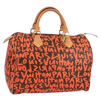 【原宿店限定】ルイ・ヴィトン LOUIS VUITTON スピーディ30 ハンドバッグ モノグラムグラフィティ オレンジ M93705 レディース 131812V