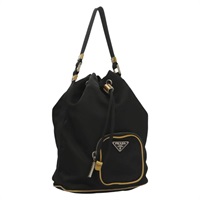 【原宿店限定】プラダ PRADA ハンドバッグ ナイロン ブラック ゴールド レディース 132686V