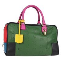 【原宿店限定】ロエベ LOEWE アマソナ36 ハンドバッグ アナグラム レザー マルチカラー ゴールド レディース BA3689M