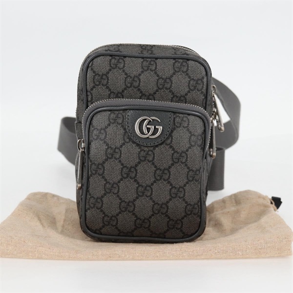 【原宿店限定】グッチ GUCCI ショルダーバッグ PVC  グレー シルバー 752565 レディース 118850M