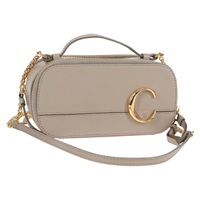 【原宿店限定】クロエ Chloe ショルダーバッグ チェーン レザー ベージュ ゴールド レディース BA3317V
