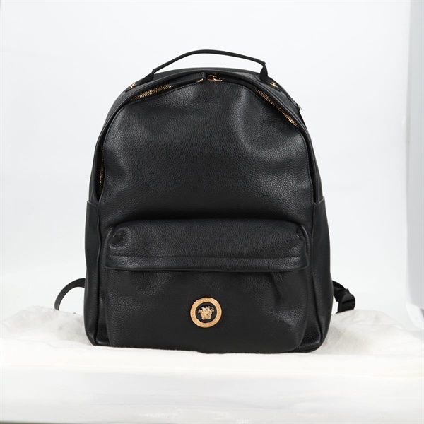 【原宿店限定】ヴェルサーチ VERSACE バックパック レザー ブラック ゴールド レディース 118735M