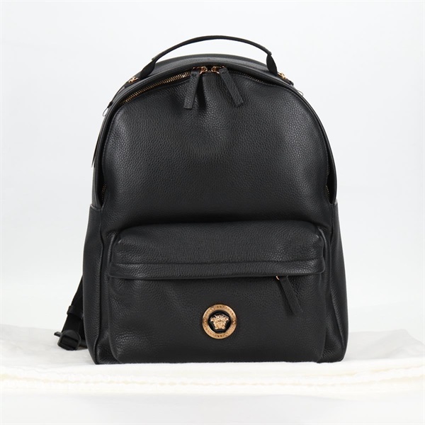 【原宿店限定】ヴェルサーチ VERSACE バックパック レザー ブラック ゴールド レディース 118813M
