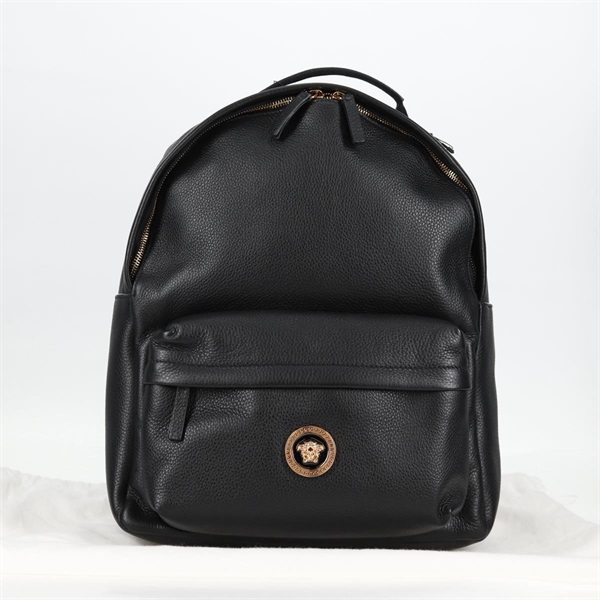 【原宿店限定】ヴェルサーチ VERSACE バックパック レザー ブラック ゴールド レディース 118814M