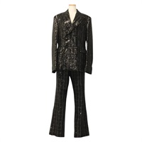 【原宿店限定】上着 AMIRI ダブルジャケット　パンツ　セットアップ スパンコール ブラック レディース ym031M