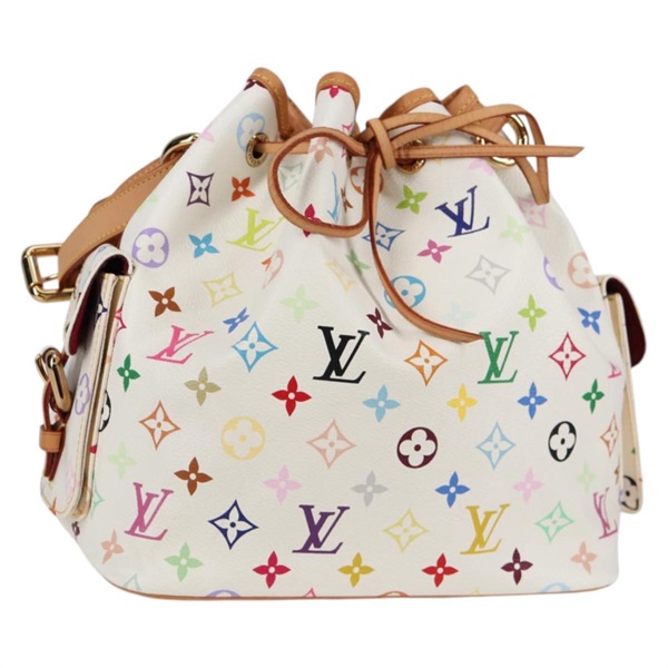 【原宿店限定】ルイ・ヴィトン LOUIS VUITTON プチノエ ショルダーバッグ モノグラムマルチカラー ホワイト M42229 レディース BA4071V